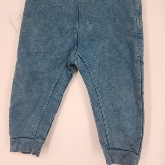 Burt's Bees Baby Boys' Organic Cotton French Terry Acid Wash Pants Blue 12M NWT - Picture 4 of 6
